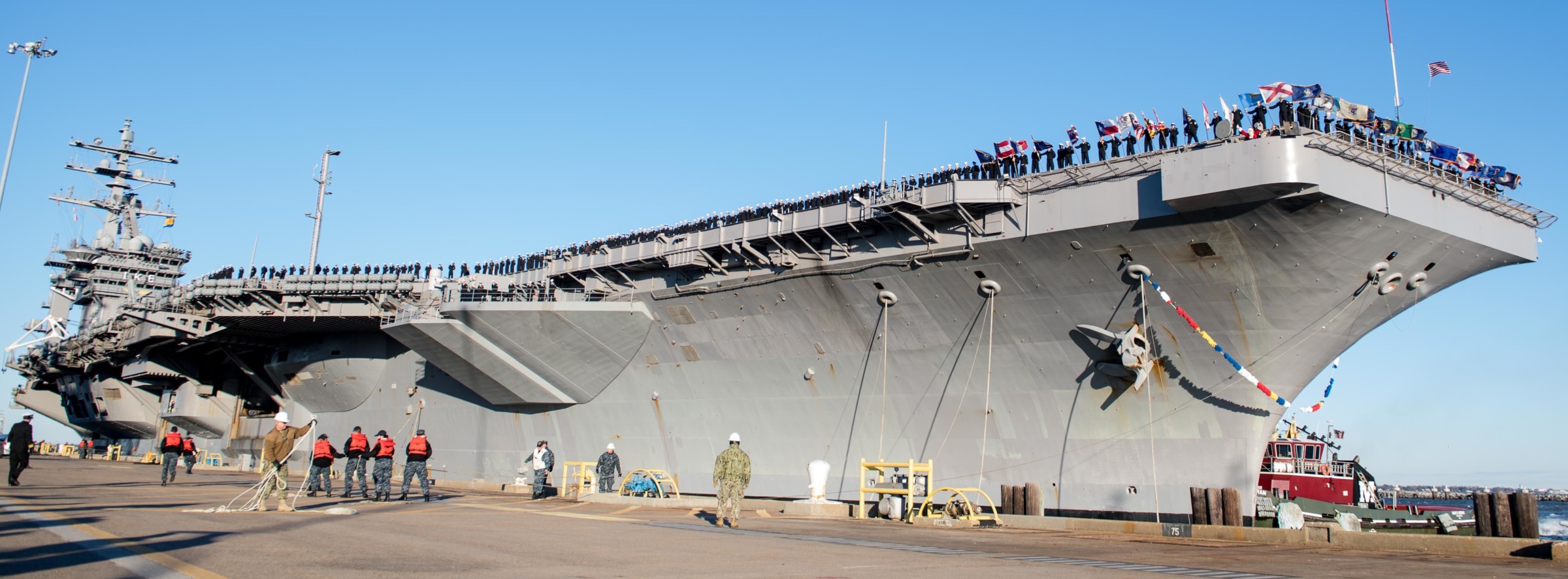 cvn-69 uss dwight d. eisenhower aircraft carrier us navy returning norfolk virginia 437