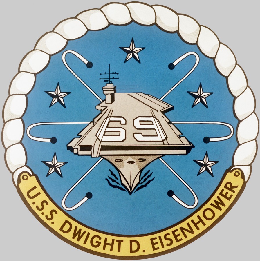 cvn-69 uss dwight d. eisenhower insignia crest patch badge aircraft carrier us navy 02c