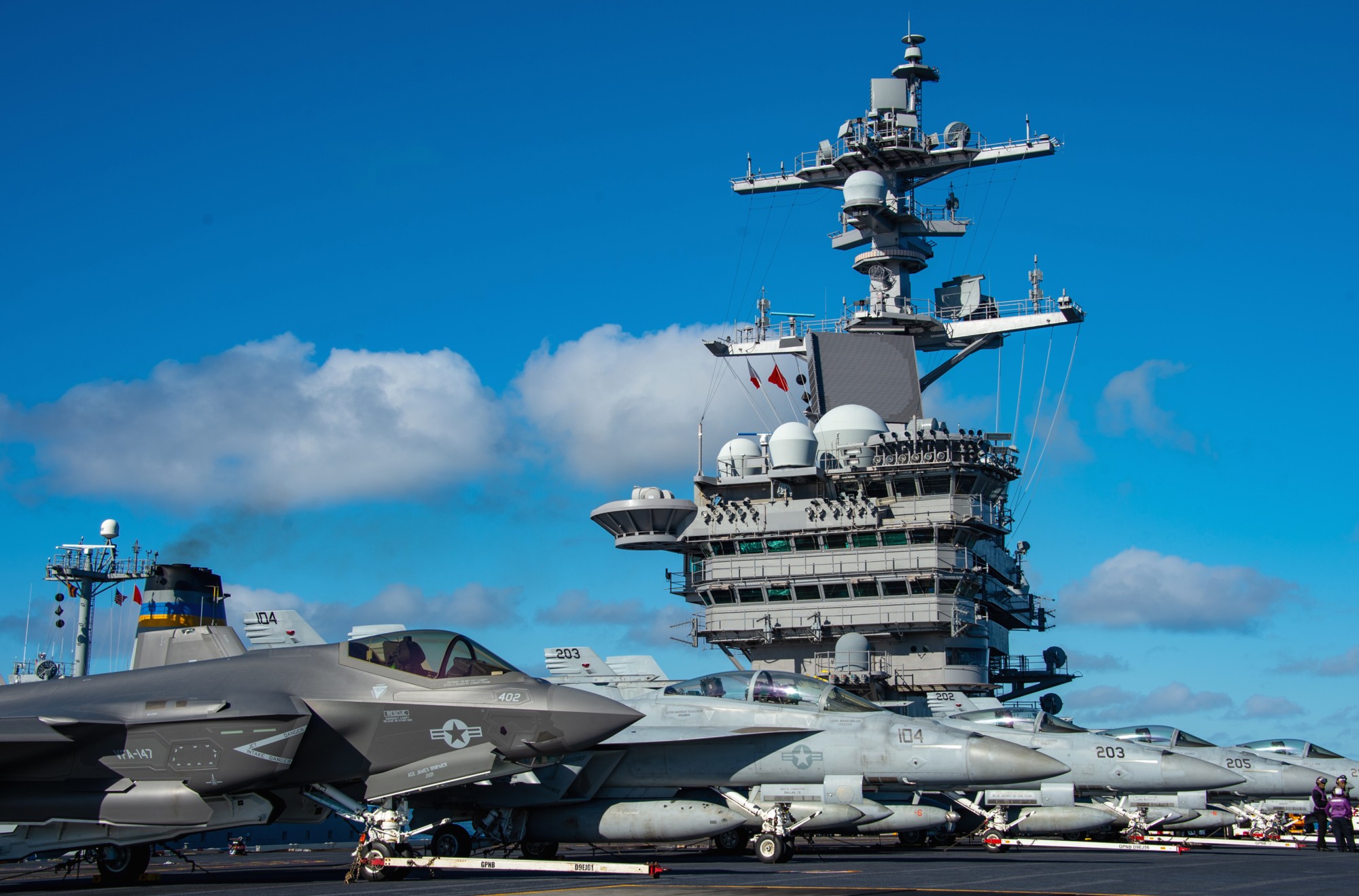 cvn-70 uss carl vinson nimitz class aircraft carrier air wing cvw-2 us navy f-35c lightning ii 323