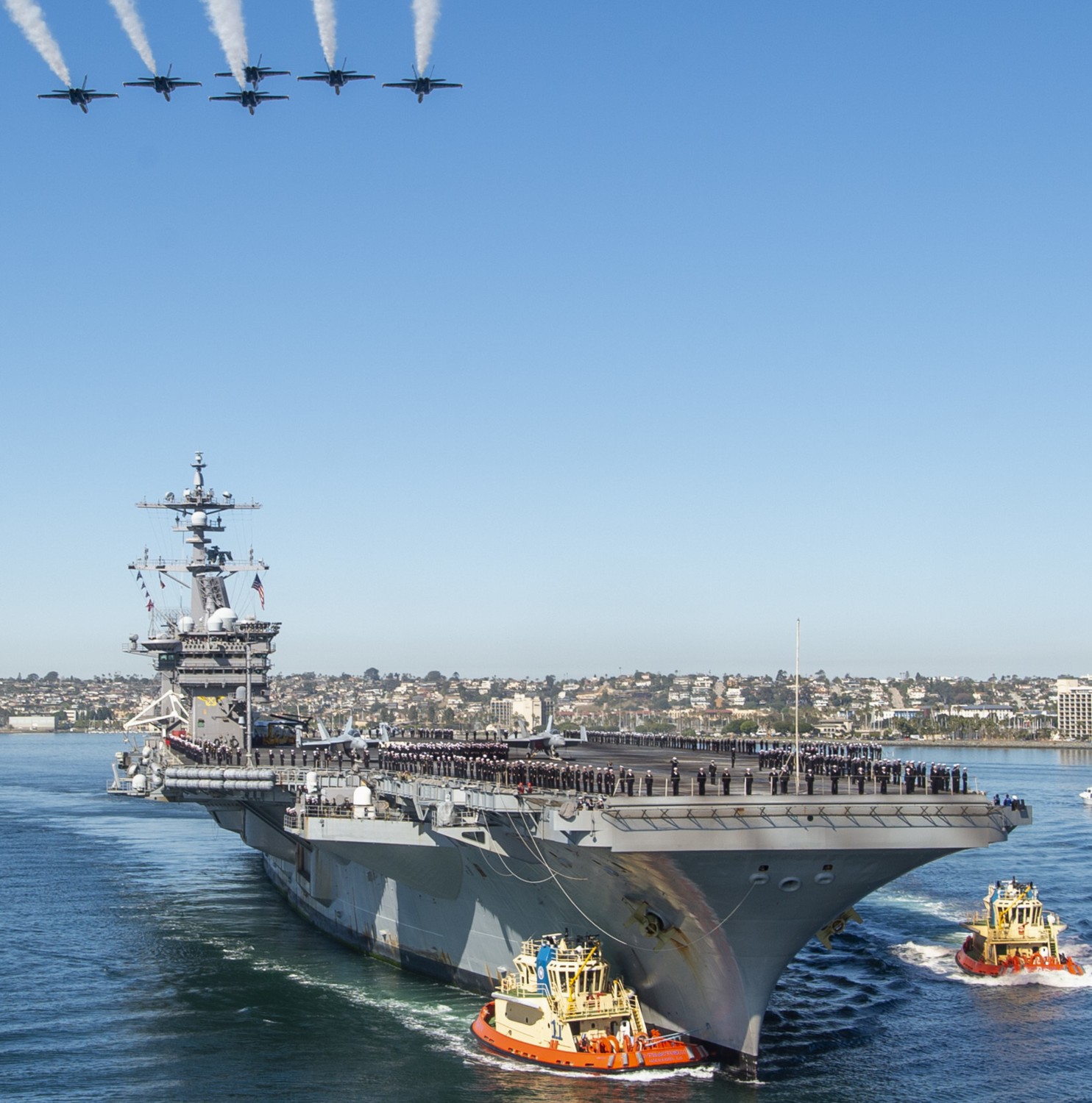 cvn-70 uss carl vinson nimitz class aircraft carrier us navy returning san diego california 370