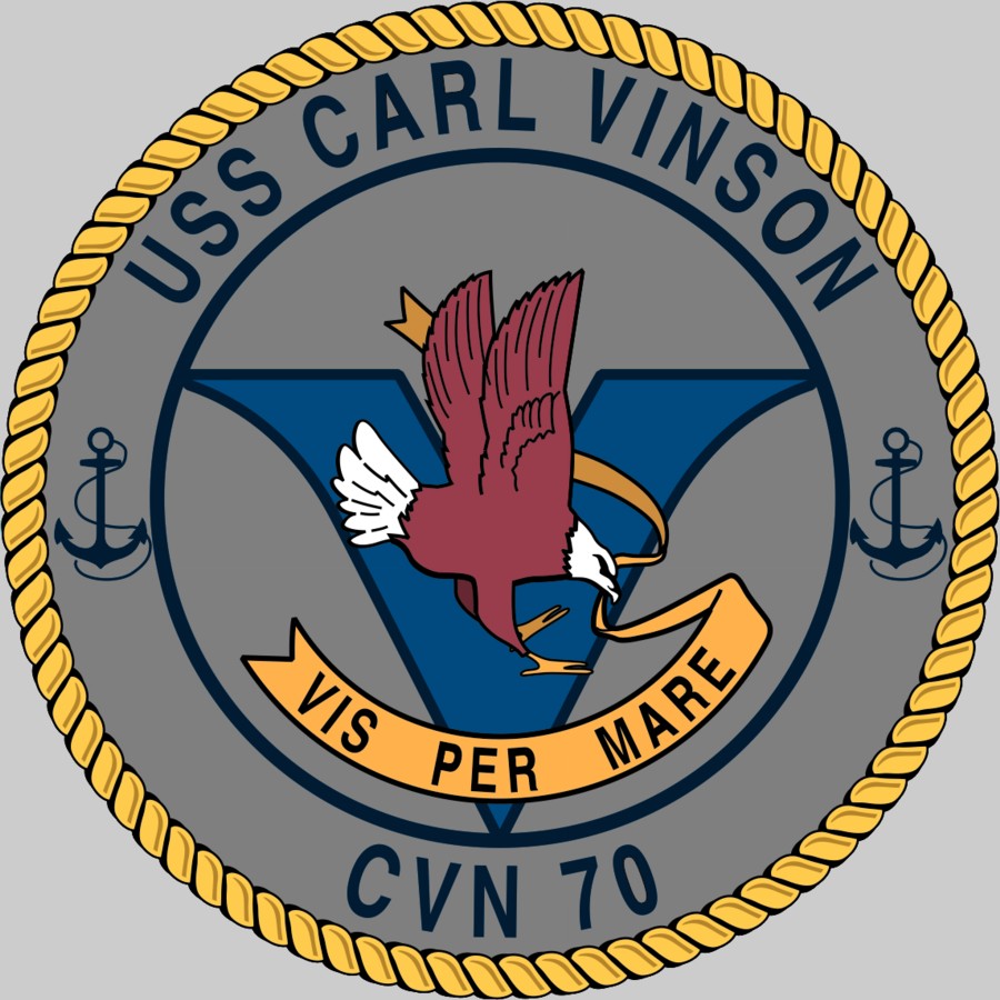 cvn-70 uss carl vinson insignia crest patch badge nimitz class aircraft carrier us navy 03c