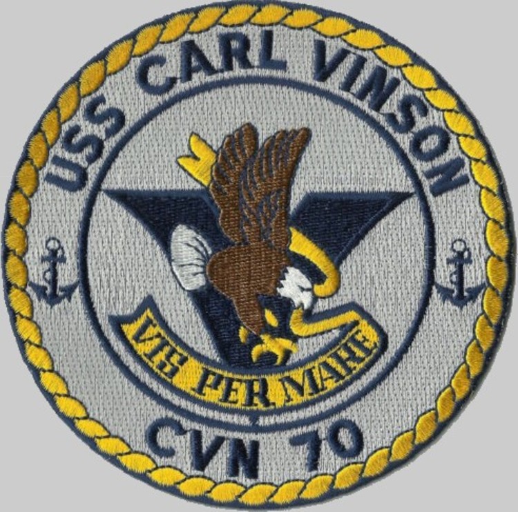cvn-70 uss carl vinson insignia crest patch badge nimitz class aircraft carrier us navy 02p
