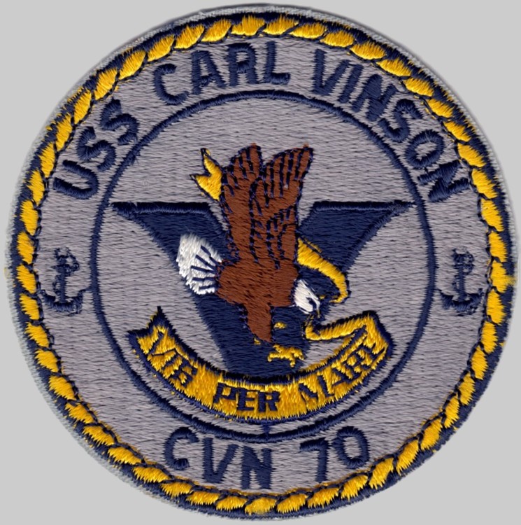 cvn-70 uss carl vinson insignia crest patch badge nimitz class aircraft carrier us navy 03p