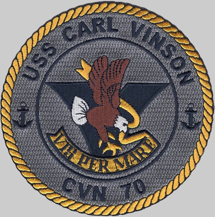 cvn-70 uss carl vinson insignia crest patch badge nimitz class aircraft carrier us navy 04p