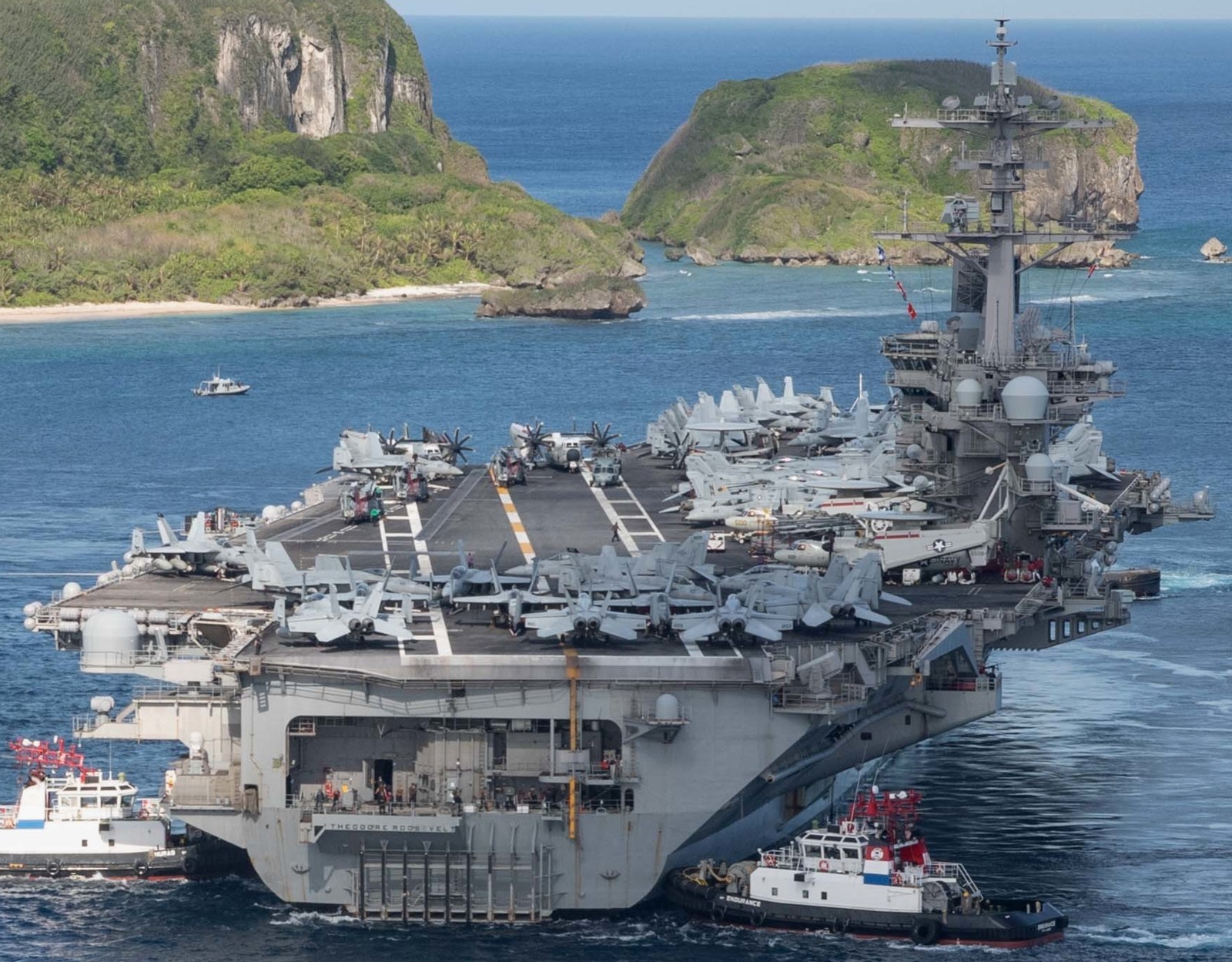 cvn-71 uss theodore roosevelt nimitz class aircraft carrier air wing cvw-11 262 apra harbor guam