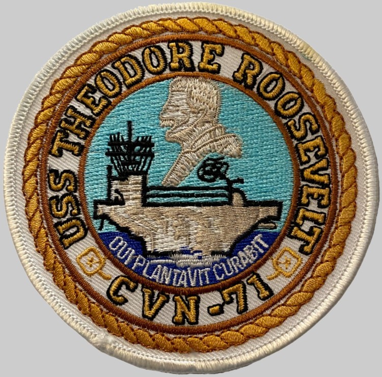 cvn-71 uss theodore roosevelt insignia crest patch badge nimitz class aircraft carrier us navy 02p