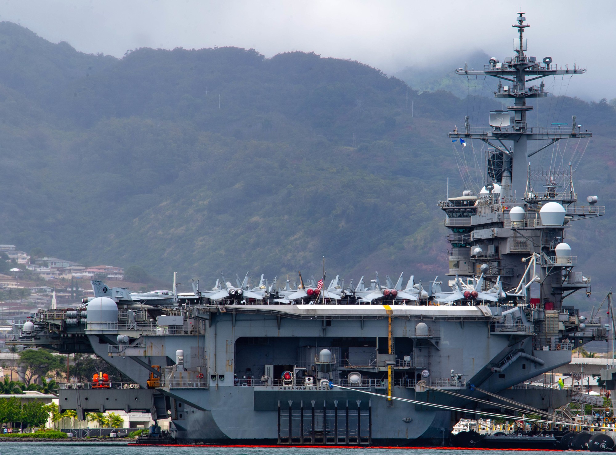 cvn-72 uss abraham lincoln nimitz class aircraft carrier air wing cvw-9 us navy pearl harbor hickam hawaii
