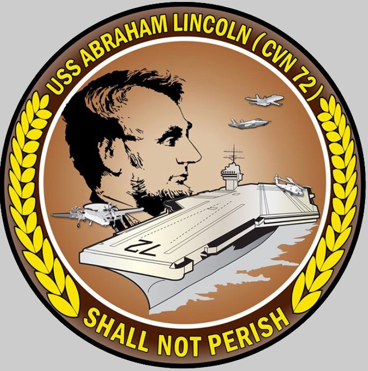 cvn-72 uss abraham lincoln insignia crest patch badge nimitz class aircraft carrier us navy 02c