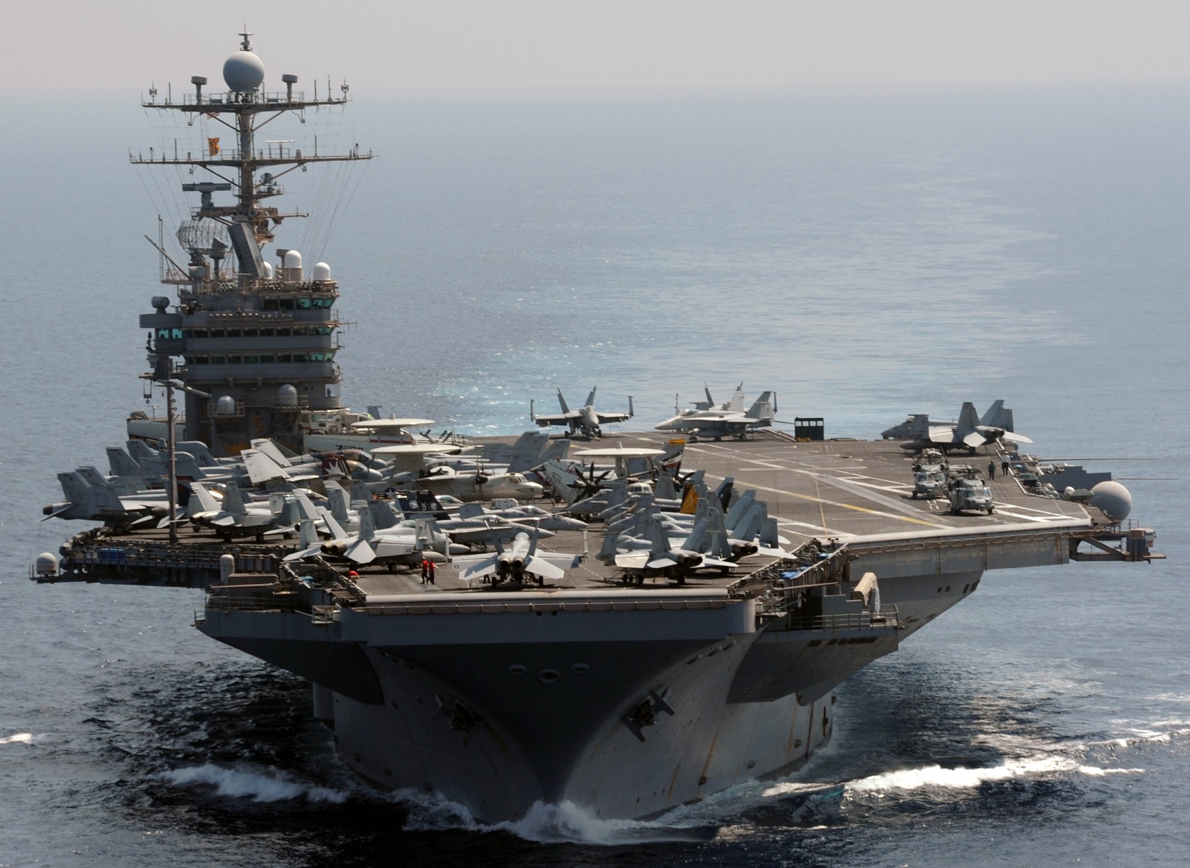 cvn-72 uss abraham lincoln nimitz class aircraft carrier air wing cvw-2 us navy indian ocean p33