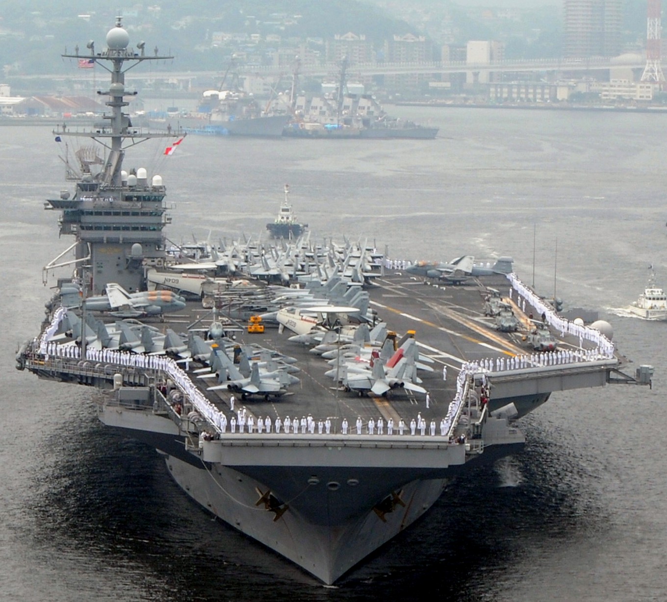 cvn-73 uss george washington nimitz class aircraft carrier air wing cvw-5 yokosuka japan 42