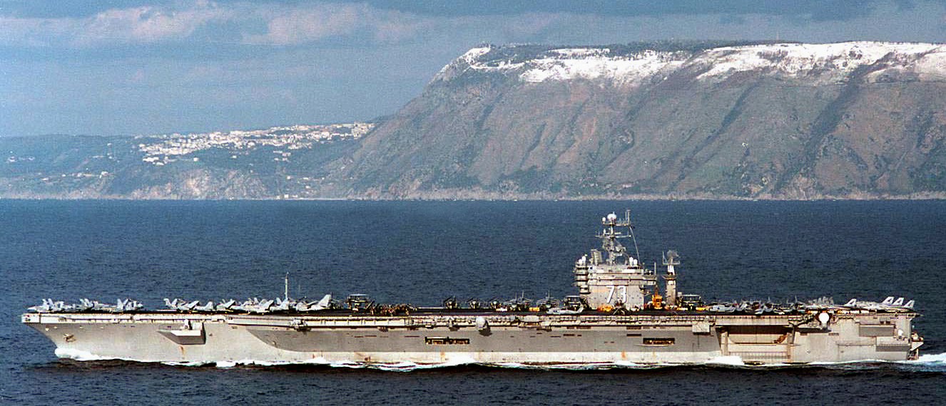 cvn-73 uss george washington nimitz class aircraft carrier air wing cvw-7 strait of messina 74