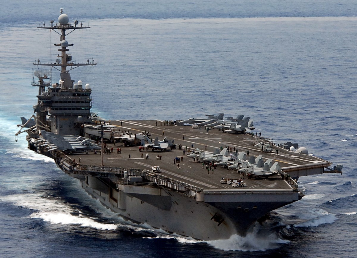 cvn-73 uss george washington nimitz class aircraft carrier air wing cvw-5 south china sea 102