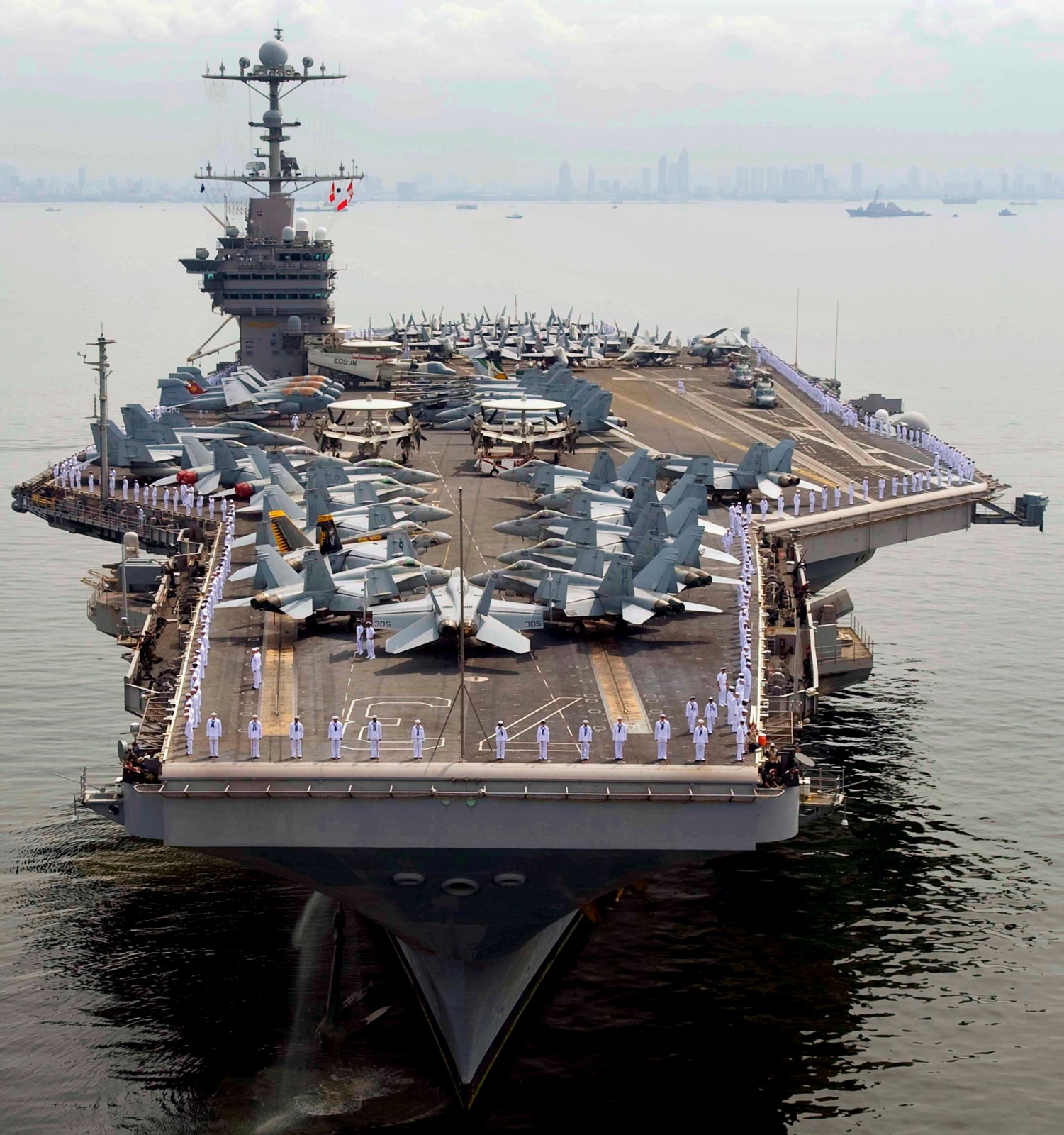 cvn-73 uss george washington nimitz class aircraft carrier air wing cvw-5 manila bay 76