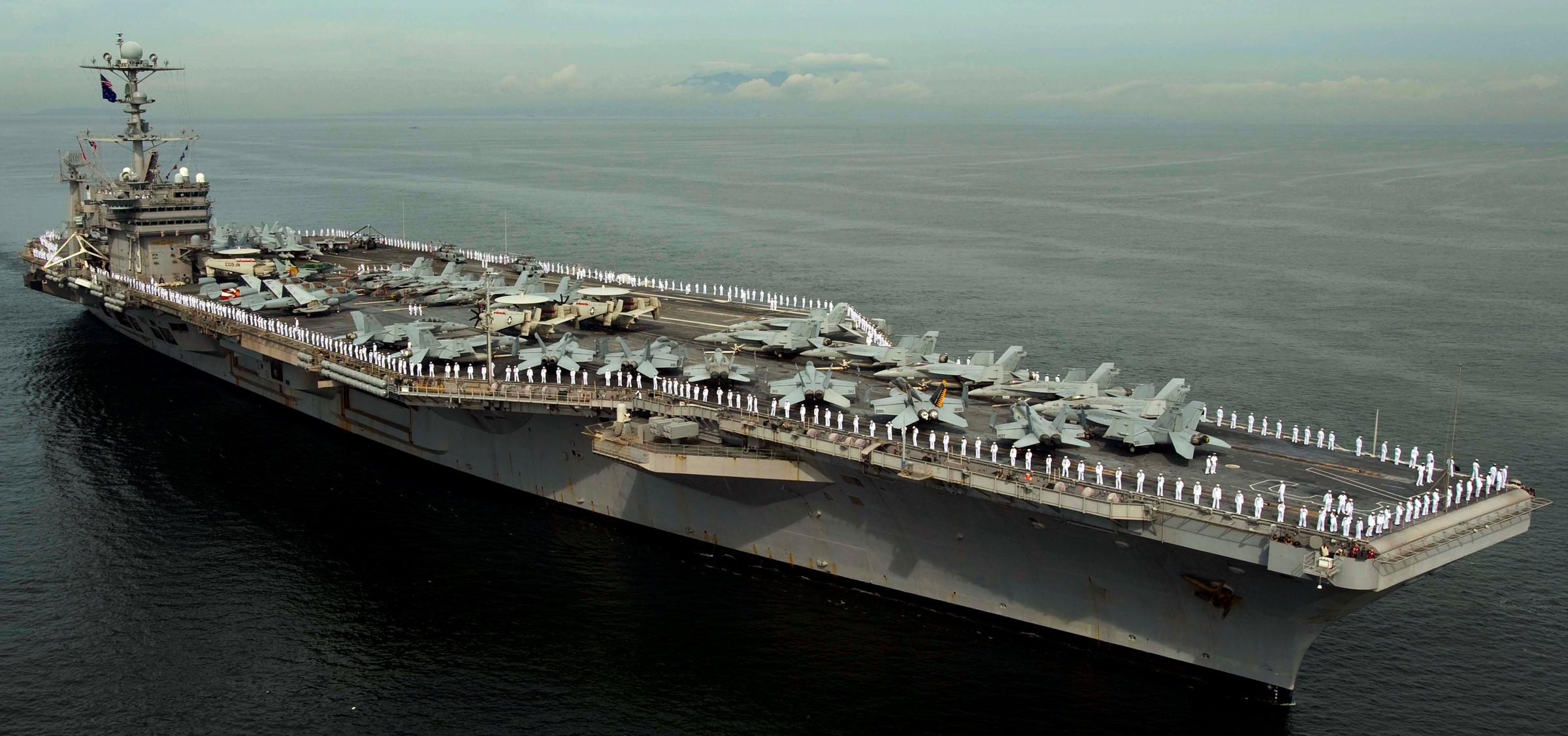 cvn-73 uss george washington nimitz class aircraft carrier air wing cvw-5 manila 77