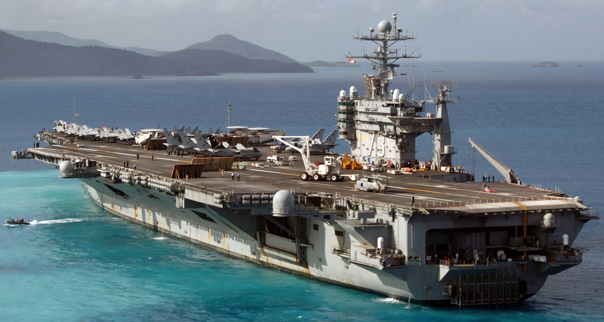 cvn-73 uss george washington nimitz class aircraft carrier air wing cvw-17 caribbean sea 122