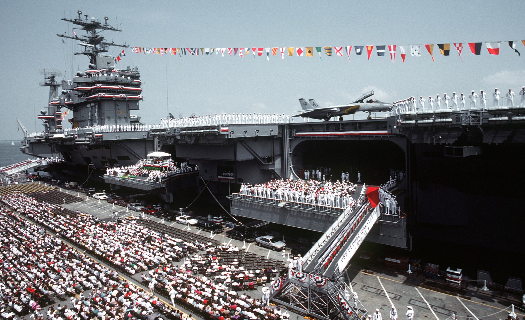 cvn-73 uss george washington nimitz class aircraft carrier us navy commissioning ceremony nas norfolk 137