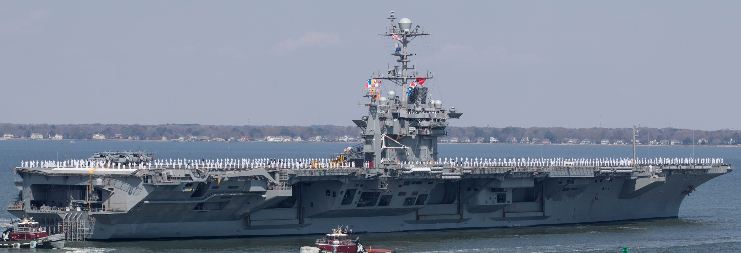 cvn-75 uss harry s. truman nimitz class aircraft carrier departing naval station norfolk 20