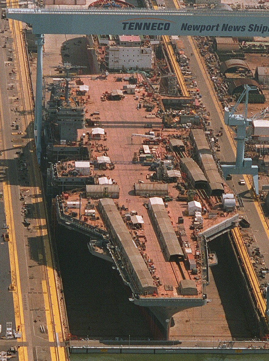 uss harry s. truman cvn-75 aircraft carrier 45 construction newport news shipbuilding