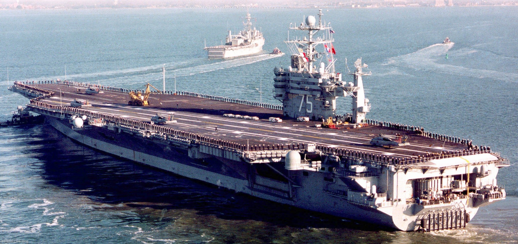 uss harry s. truman cvn-75 aircraft carrier 49 leaving norfolk virginia