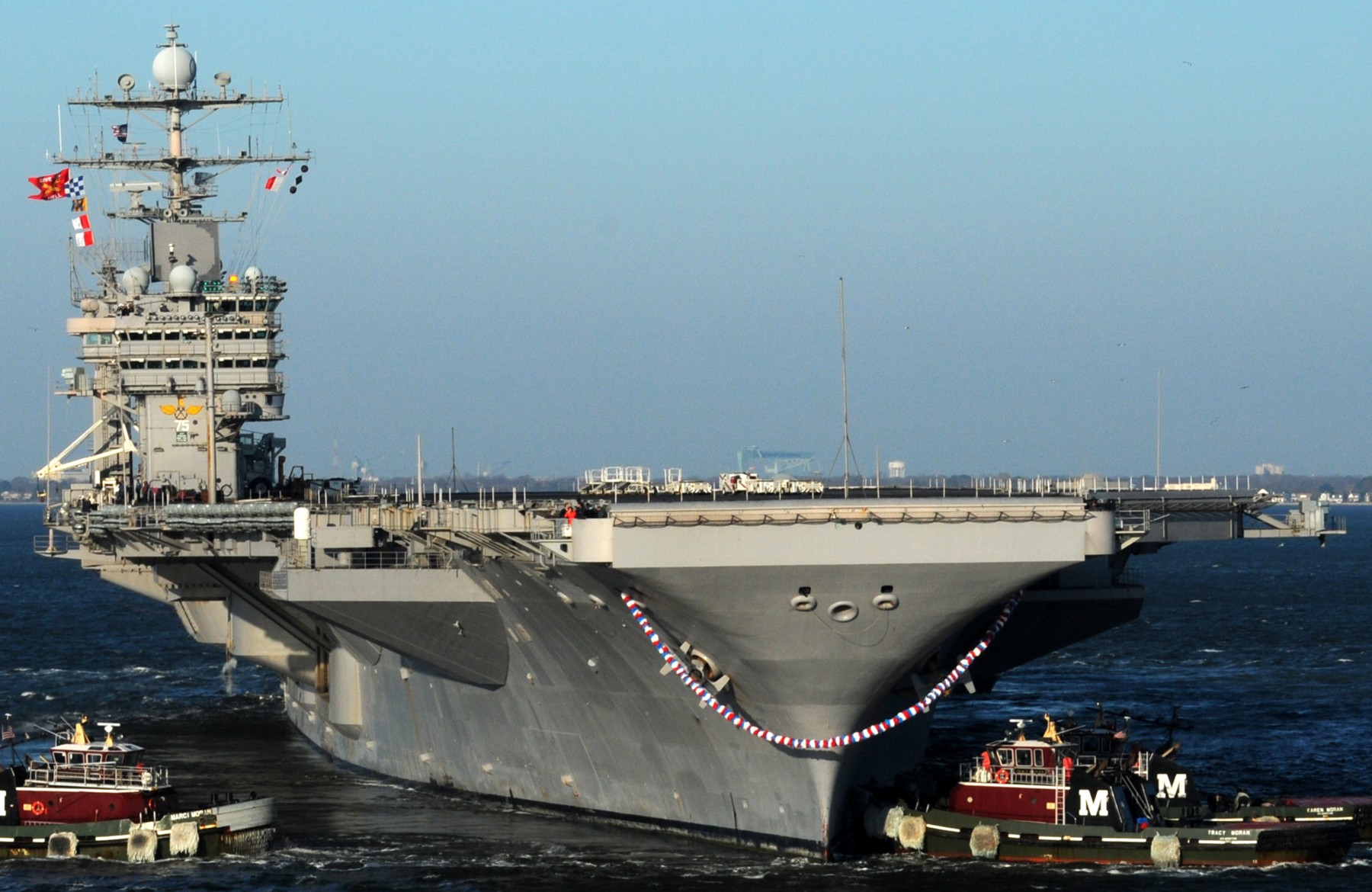 cvn-75 uss harry s. truman nimitz class aircraft carrier returning naval station norfolk virginia 2010 54