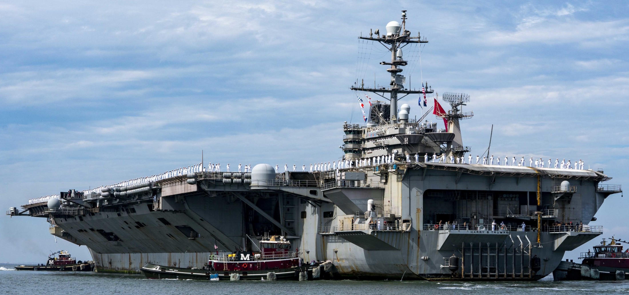 cvn-75 uss harry s. truman nimitz class aircraft carrier returning naval station norfolk virginia 2022 120