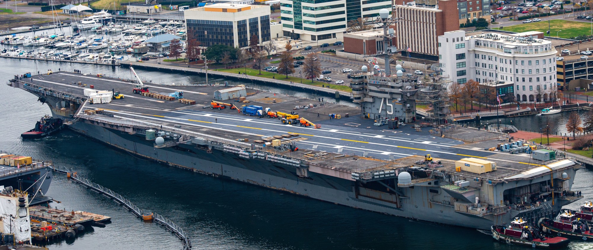 cvn-75 uss harry s. truman aircraft carrier norfolk naval shipyard planned incremental availability pia 2023 125