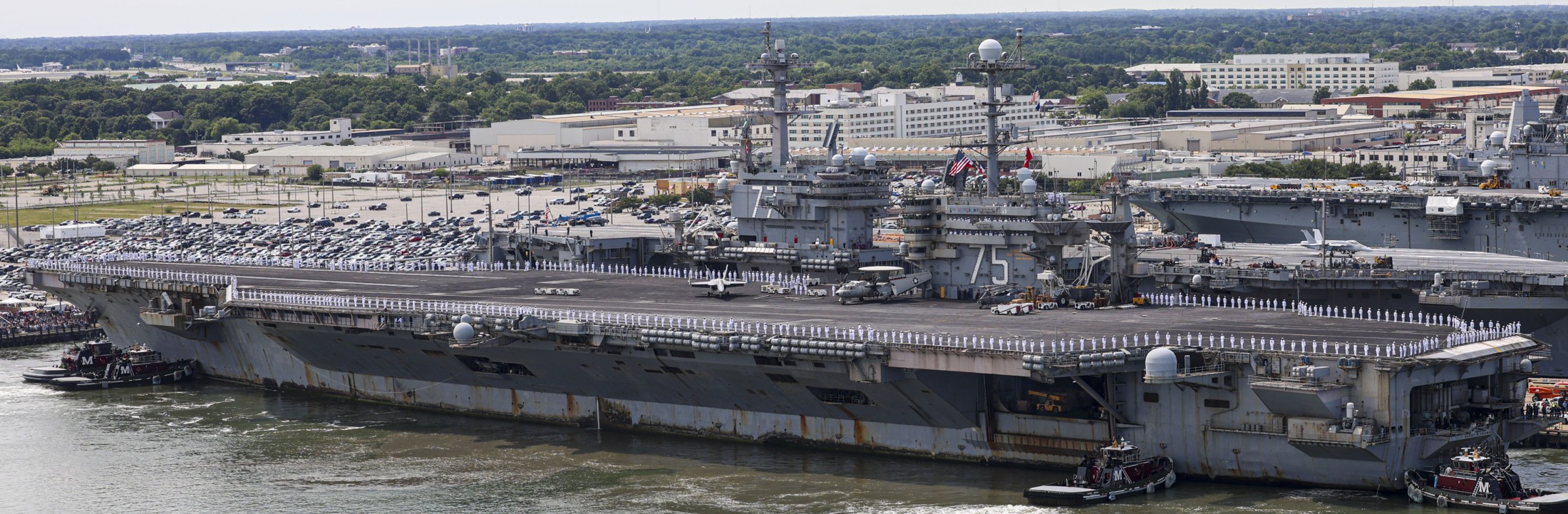 uss harry s. truman cvn-75 aircraft carrier returning norfolk virginia 2025 162