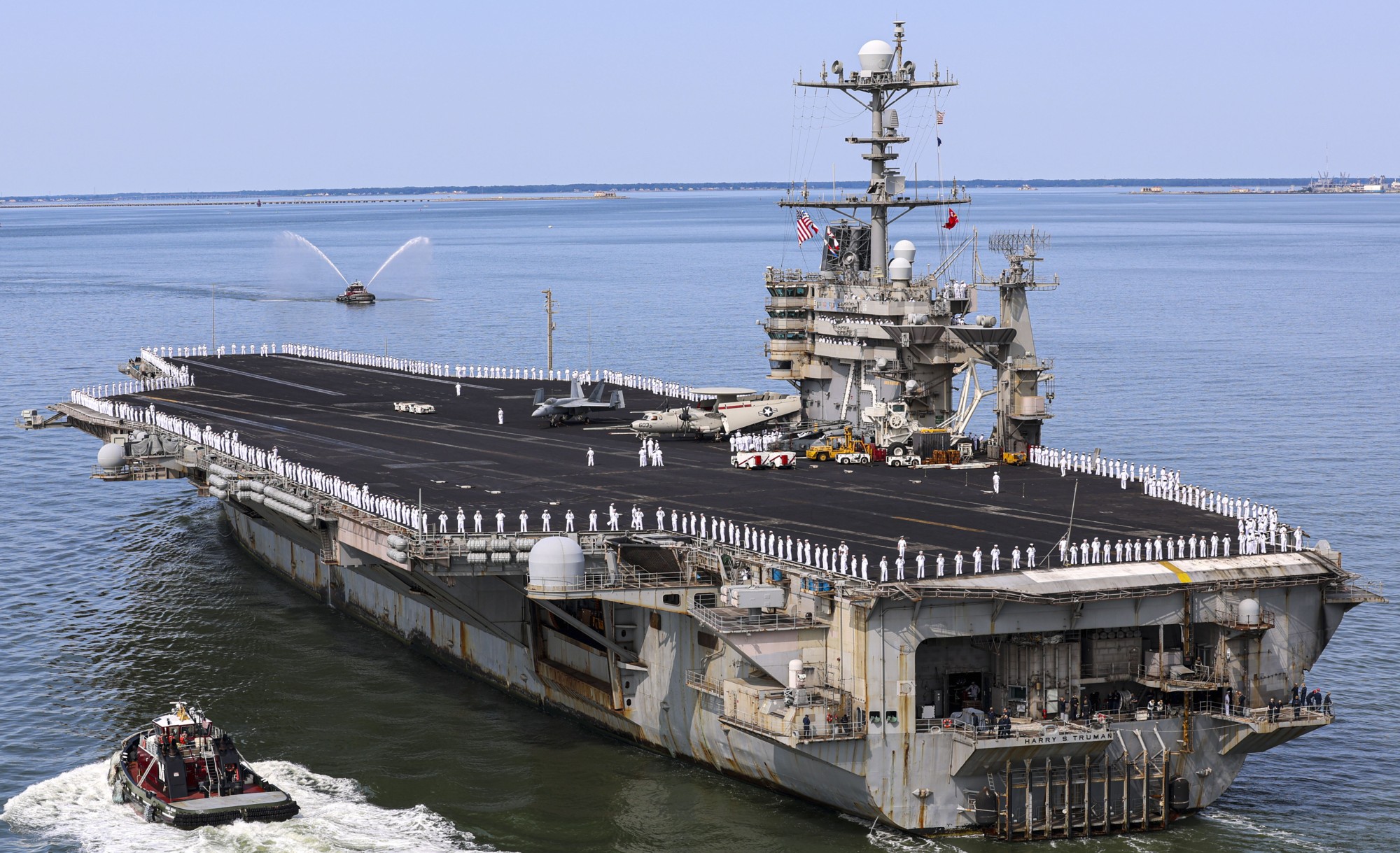 uss harry s. truman cvn-75 aircraft carrier returning norfolk virginia 2025 163