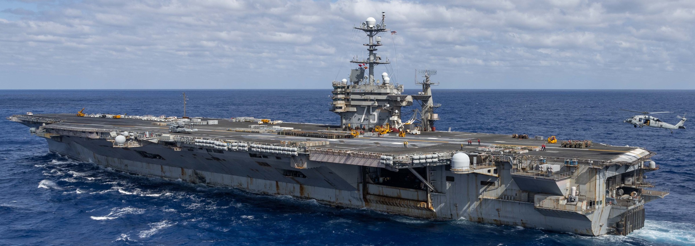 uss harry s. truman cvn-75 aircraft carrier ammunition transfer atlantic ocean 2025 165