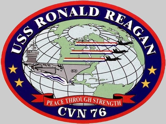 cvn-76 uss ronald reagan insignia crest patch badge nimitz class aircraft carrier 02x