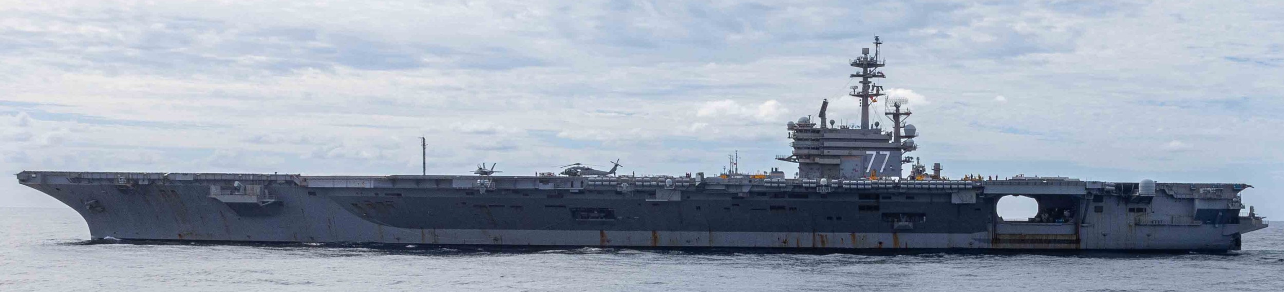 cvn-77 uss george h. w. bush ammunition transfer cvn-75 harry truman 2025 132