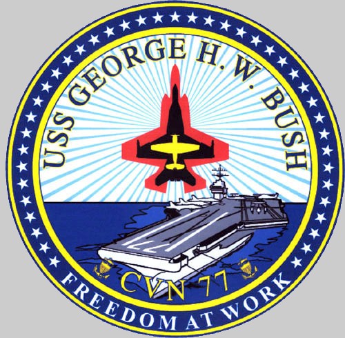 cvn-77 uss george h. w. bush insignia crest patch badge aircraft carrier nimitz class us navy03x