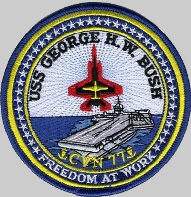 cvn-77 uss george h. w. bush insignia crest patch aircraft carrier 09