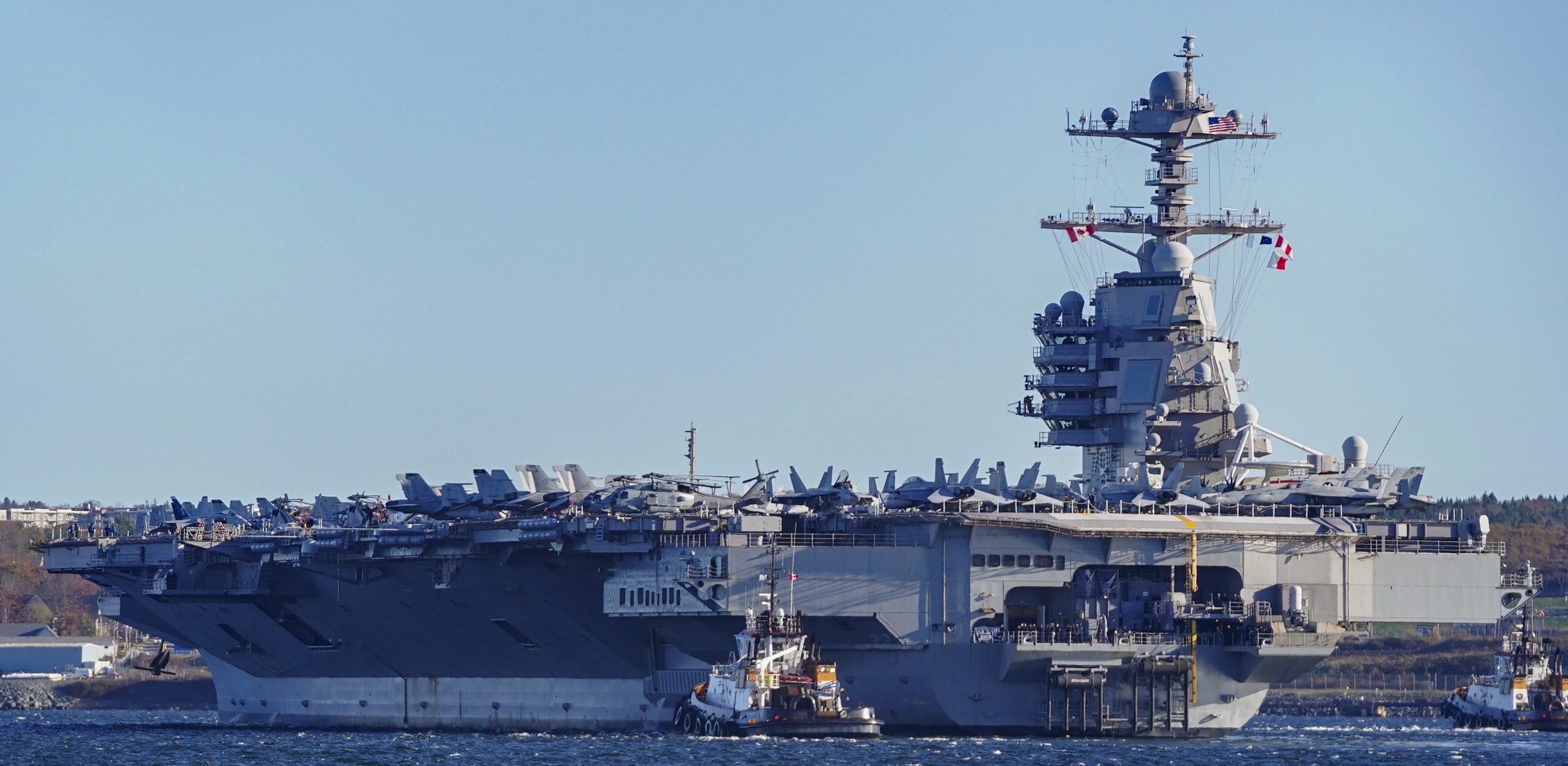 cvn-78 uss gerald r. ford aircraft carrier air wing cvw-8 us navy port visit halifax canada 69