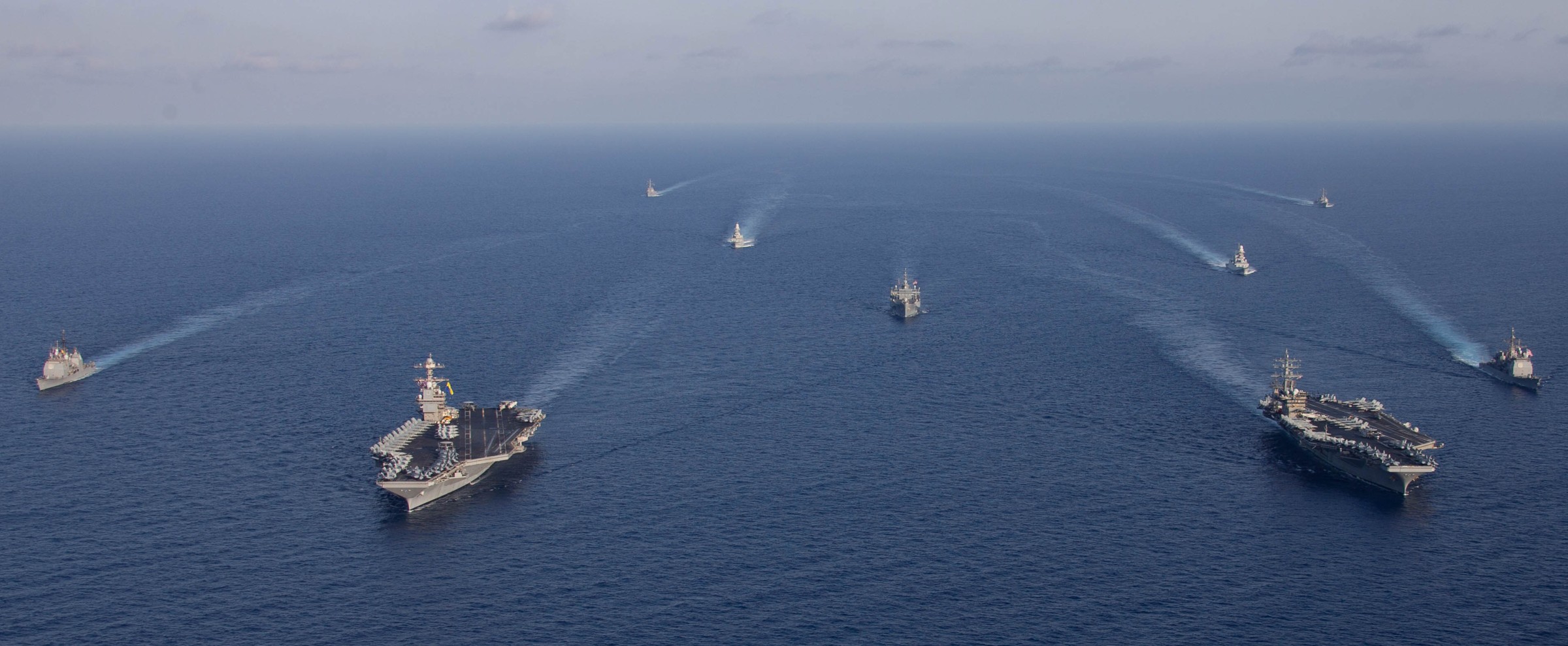 uss dwight d. eisenhower carrier strike group ikecsg uss gerald r. ford grfcsg mediterranean sea 2023