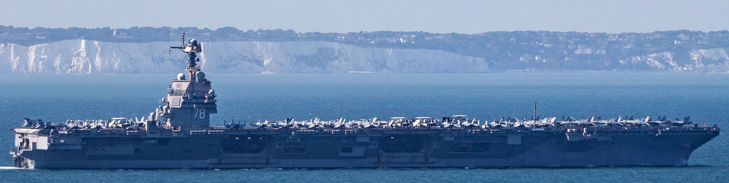 uss gerald r. ford cvn-78 aircraft carrier cvw-8 strait of dover 2025 154