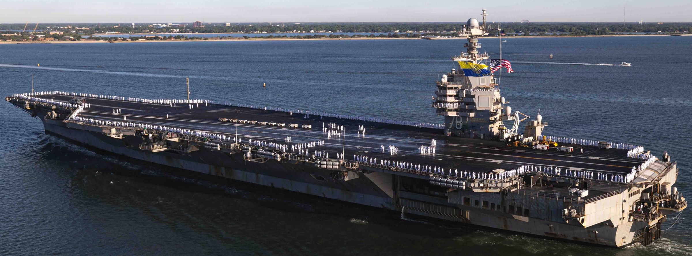 uss gerald r. ford cvn-78 aircraft carrier returning naval station norfolk virginia may 2026 176