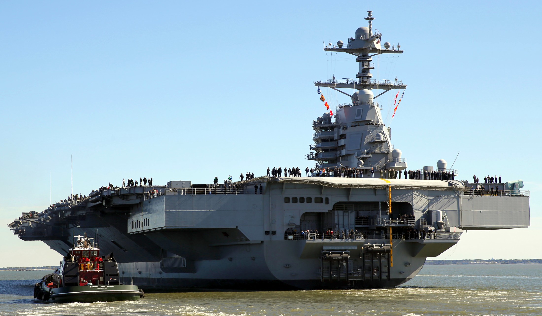 cvn-78 uss gerald r. ford aircraft carrier trials newport news virginia 2017 54