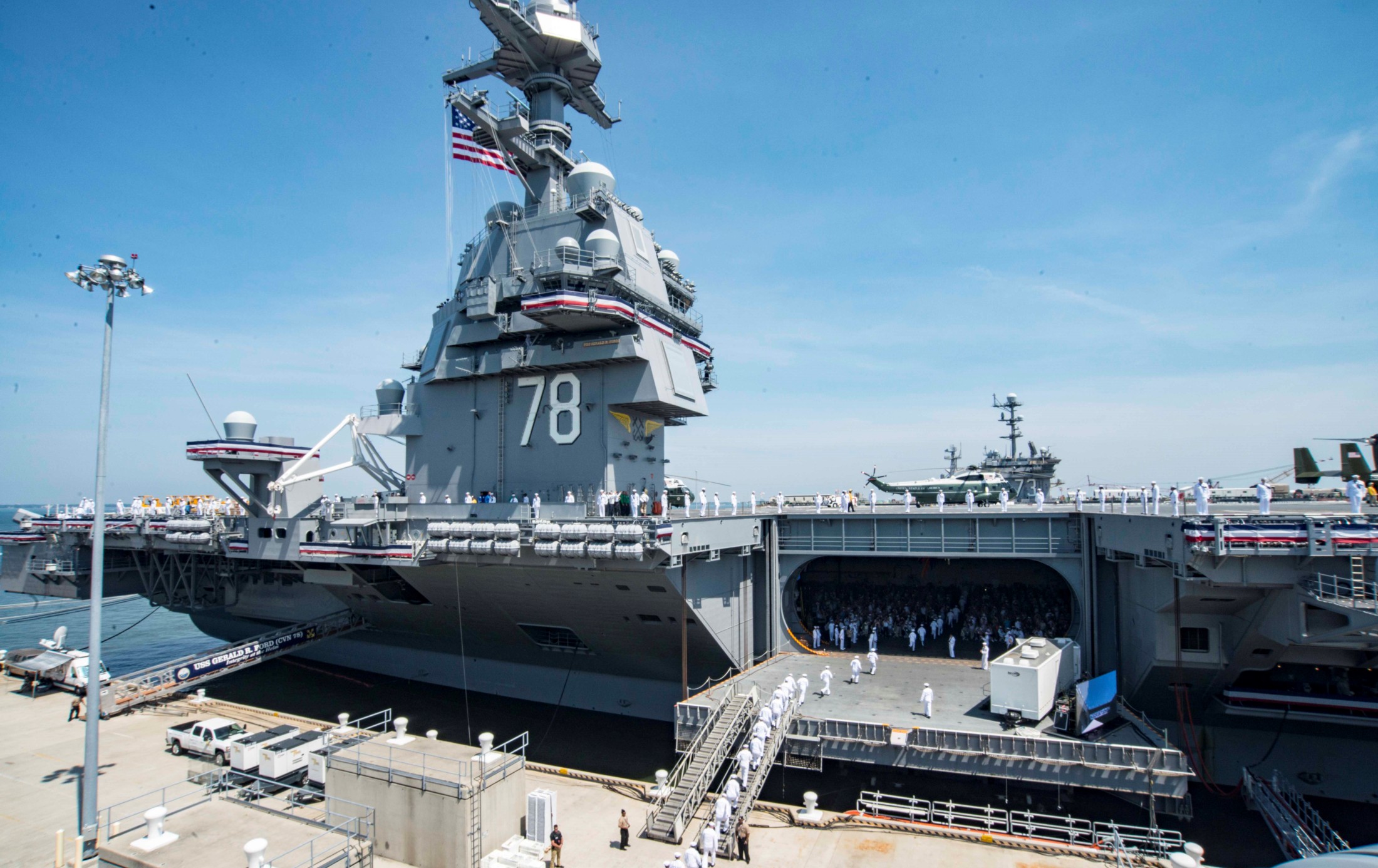 cvn 78 uss gerald r. ford aircraft carrier commissioning ceremony norfolk naval station virginia july 2017 59