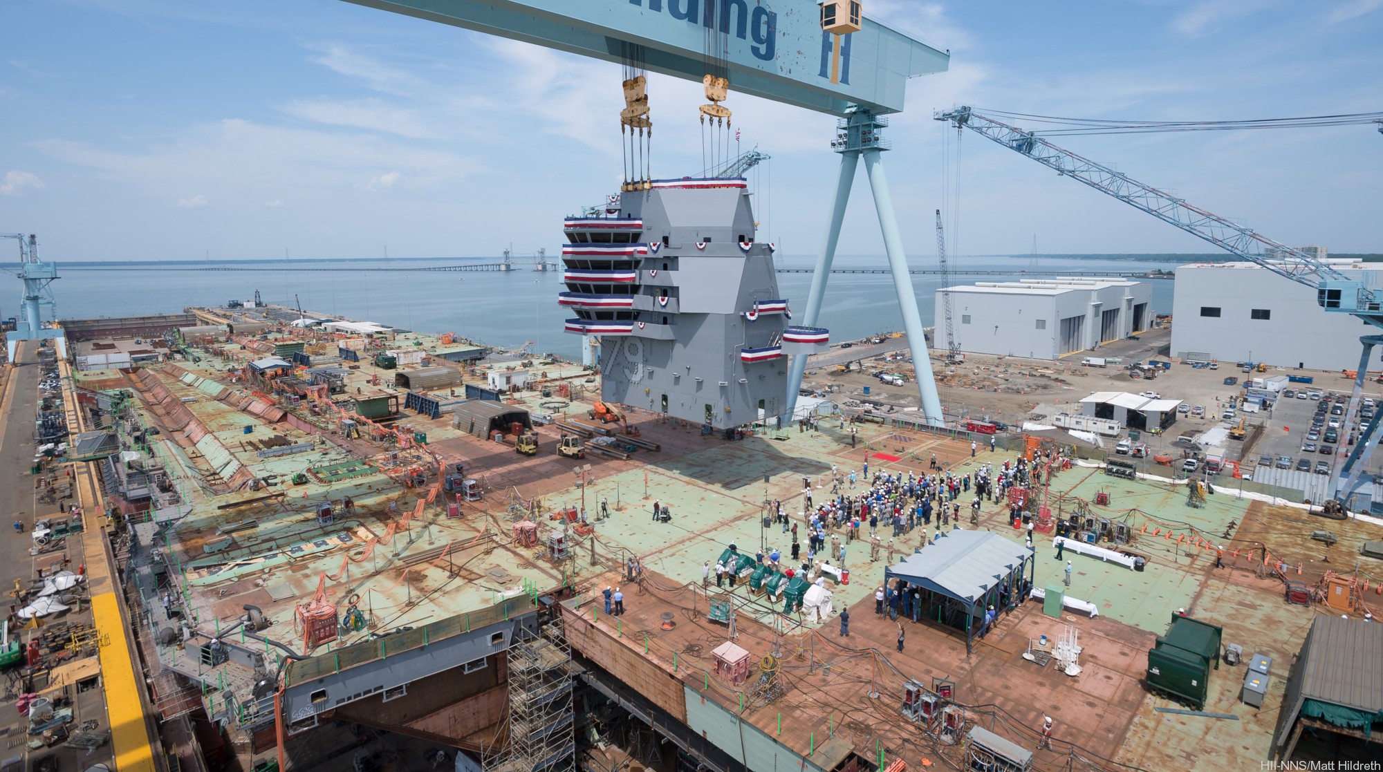 cvn-79 uss pcu john f. kennedy gerald ford class aircraft carrier us navy 05 mast stepping ceremony island