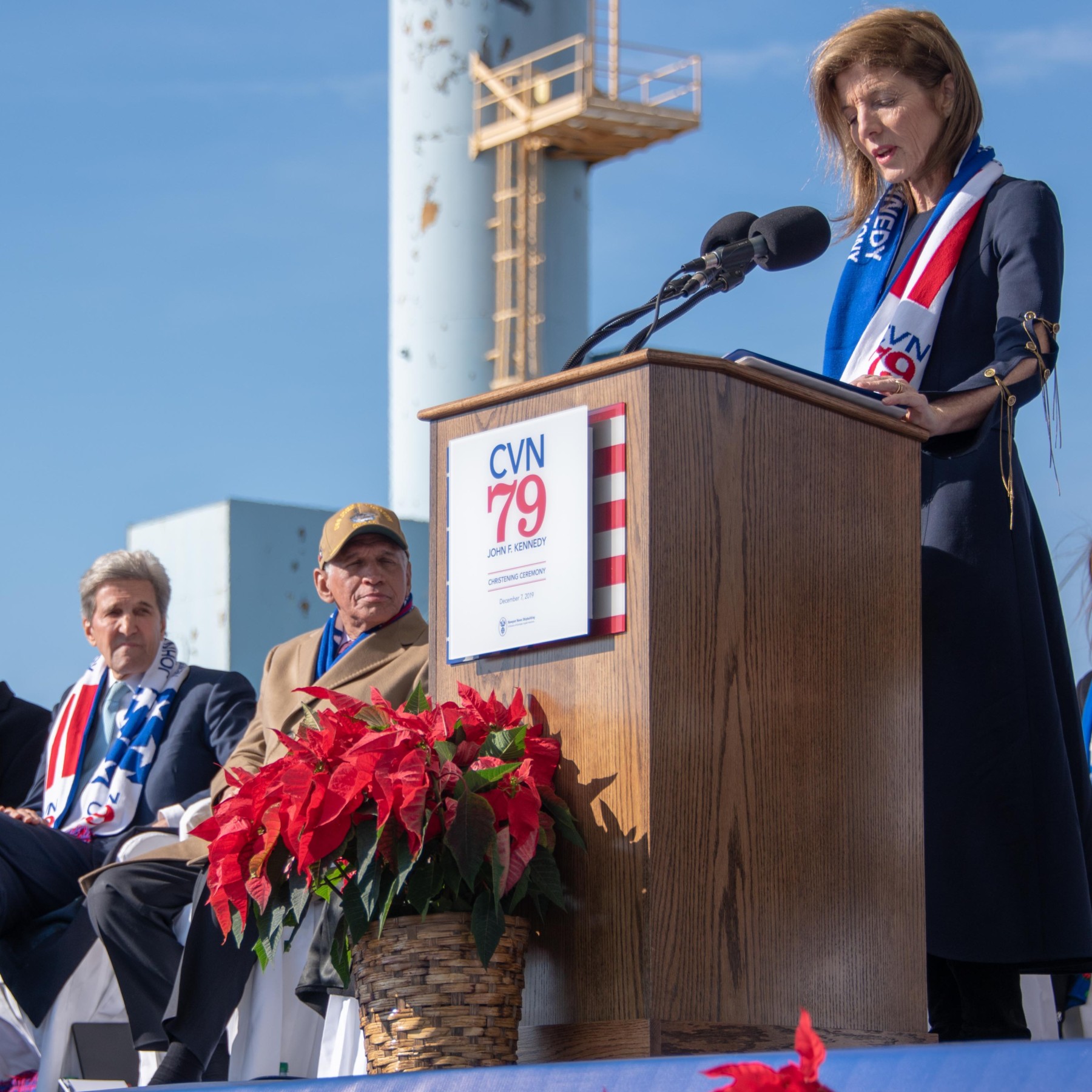 cvn-79 uss john f. kennedy ford class aircraft carrier christening ceremony caroline bouvier newport news shipbuilding december 2019 20