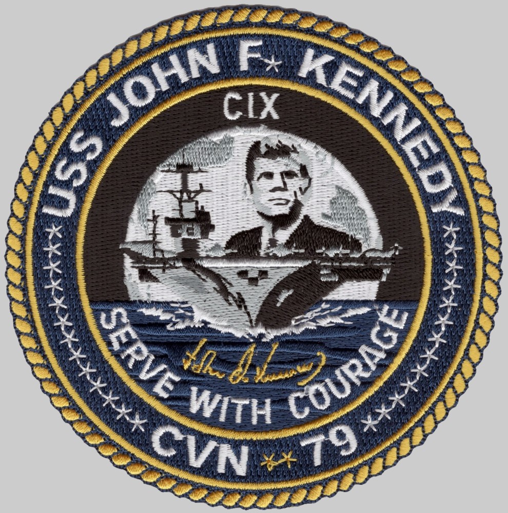cvn-79 uss john f. kennedy insignia crest patch badge gerald ford class aircraft carrier us navy 02p
