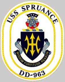 dd 963 uss spruance crest insignia patch badge destroyer us navy