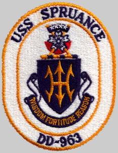 dd 963 uss spruance crest insignia badge patch destroyer