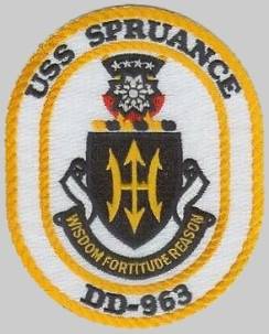 uss spruance dd 963 insignia crest patch badge