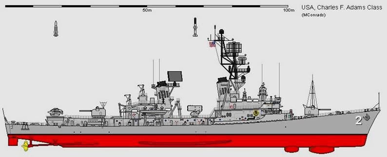 Charles F. Adams class guided missile destroyer - US Navy