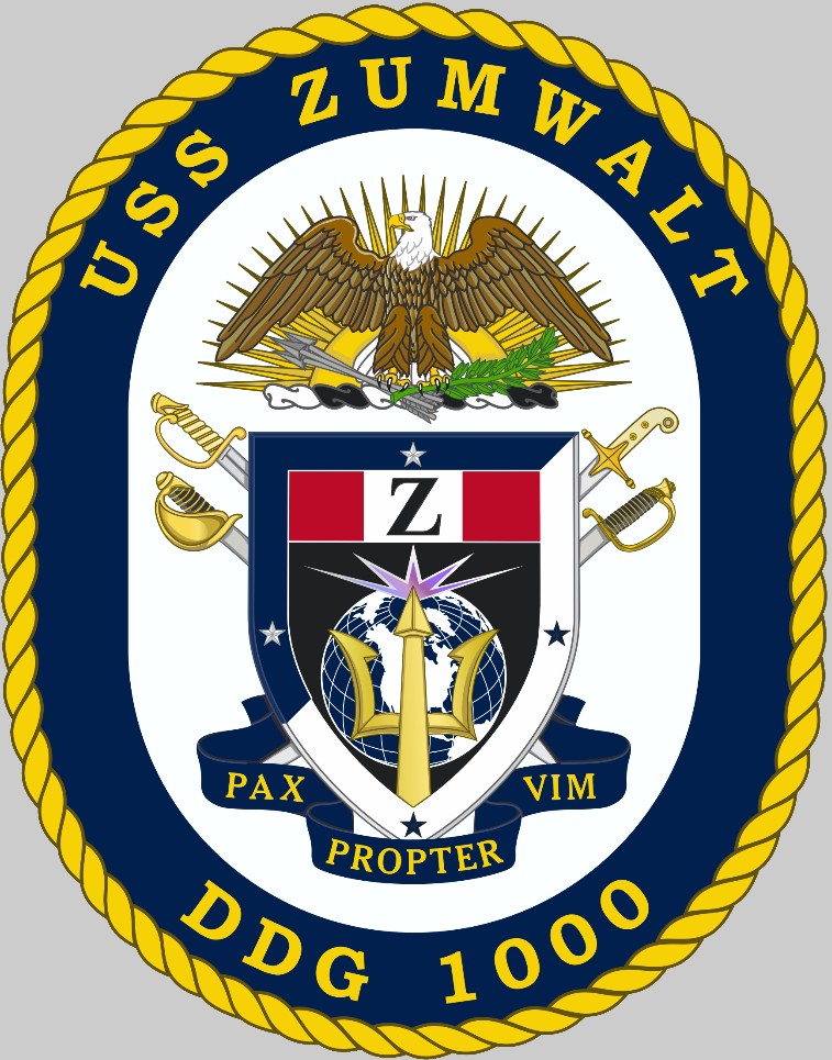 ddg-1000 uss zumwalt insignia crest patch badge destroyer us navy 02x