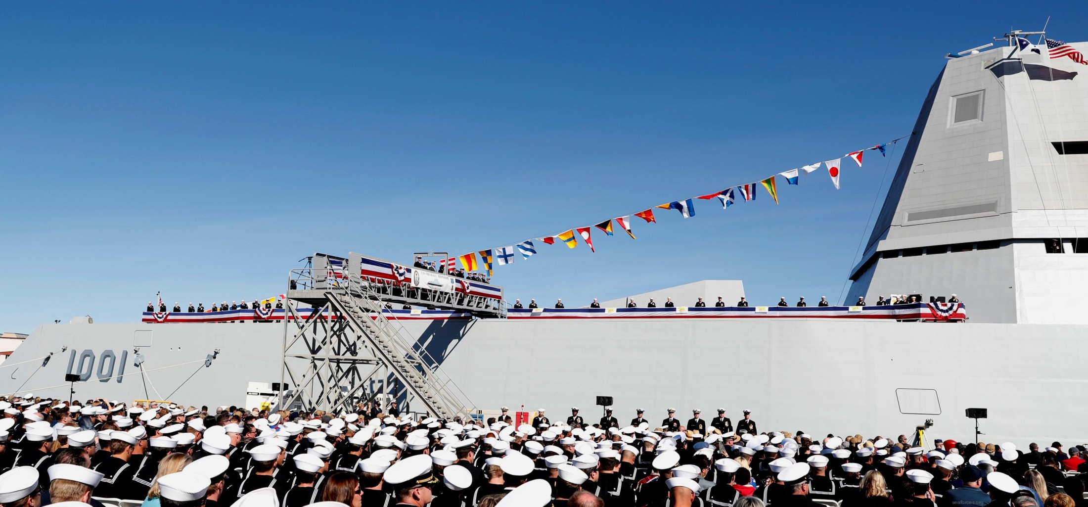 ddg-1001 uss michael monsoor zumwalt class guided missile destroyer us navy commissioning ceremony 19