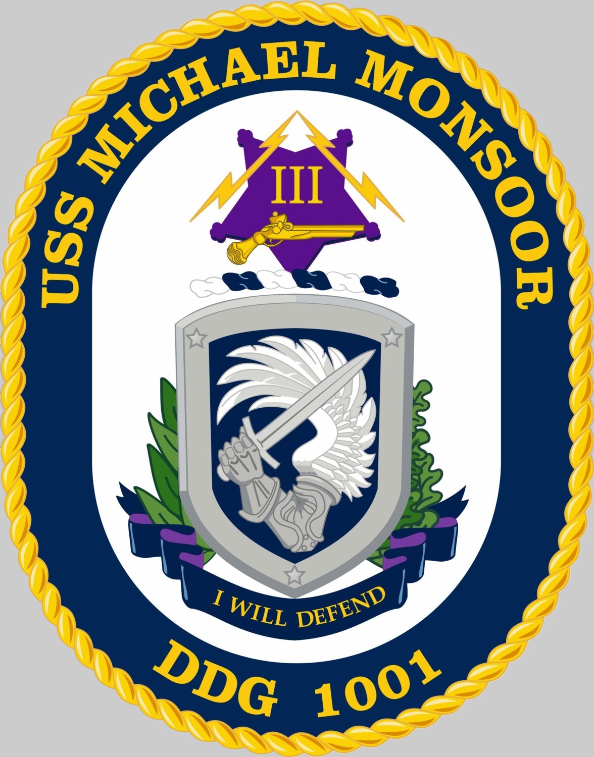 ddg-1001 uss michael monsoor patch crest insignia badge destroyer navy 02c