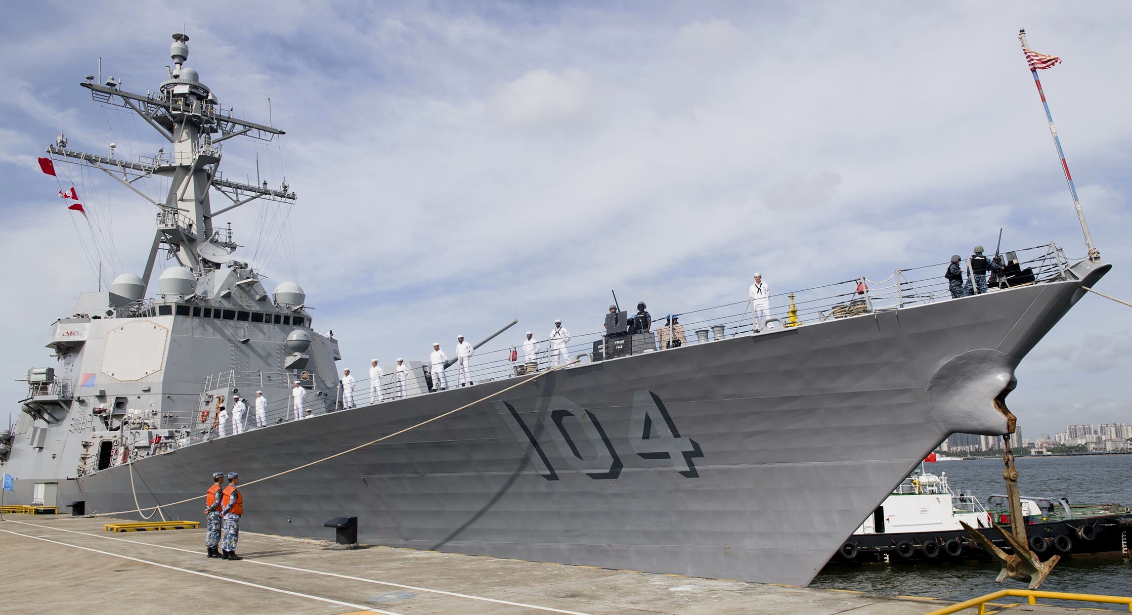 ddg-104 uss sterett arleigh burke class guided missile destroyer aegis us navy zhanjiang china 43